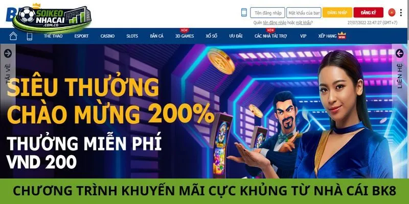 Chương trình khuyến mãi cực khủng từ nhà cái BK8